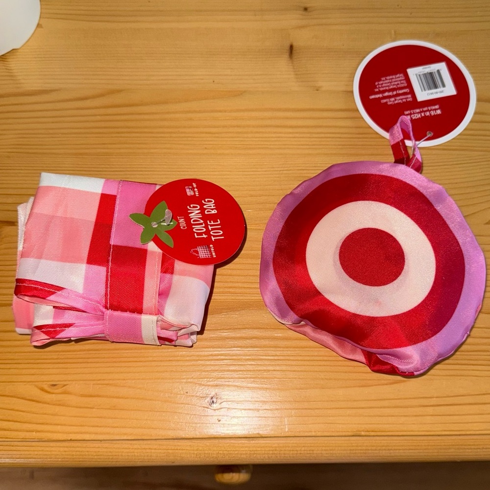 Set of 2 Target Bullseye Foldable & Packable Recycle Shopping Tote Bags